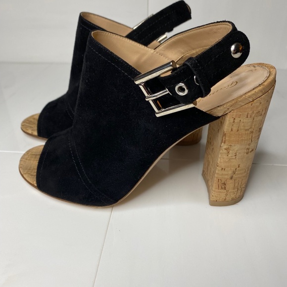 GIANVITO ROSSI - BLACK SUEDE OPEN-TOE SLING BACK SANDALS - 39 - Picture 2 of 7